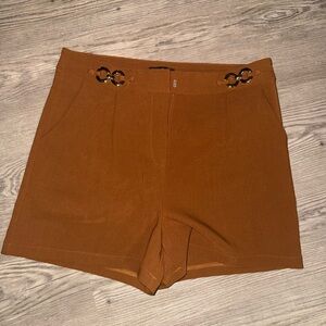 Chocolate High Waist Brown Shorts Tailored Design